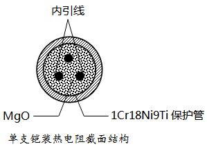 單支鎧裝熱電阻截面結(jié)構(gòu)