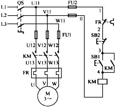 三相異步電動機(jī)的啟動控制電路圖